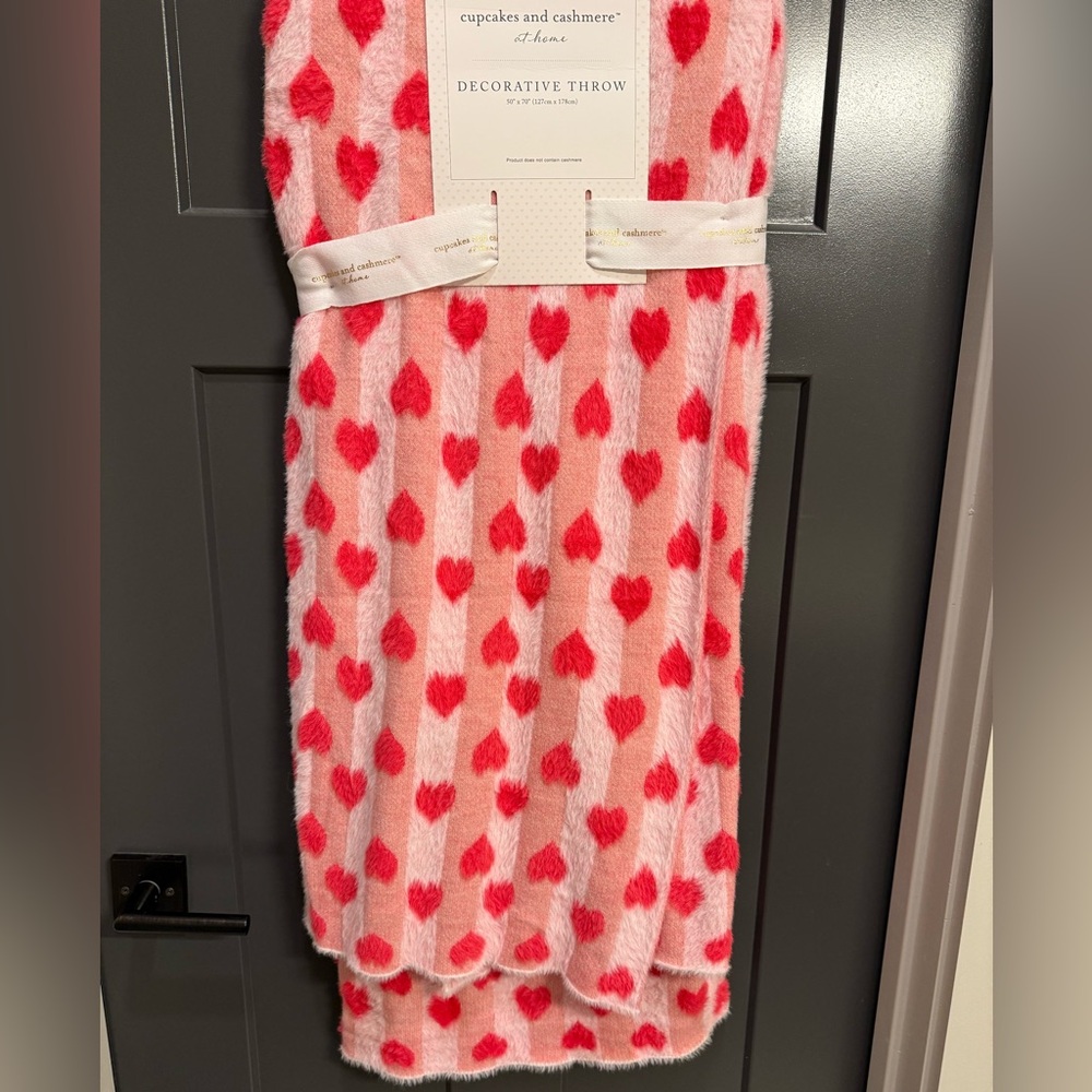Cupcakes and Cashmere Hearts Valentine’s Day Throw Blanket